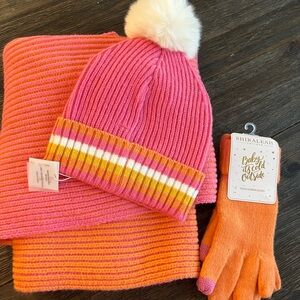 Shiraleah Pink and Orange Womens Winter Set